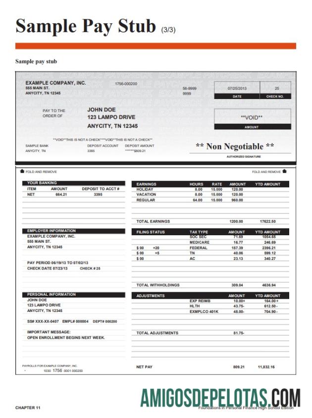 Realista Fundamentos em finanças pessoais, recibo de pagamento do ensino médio, Word e modelo PDF